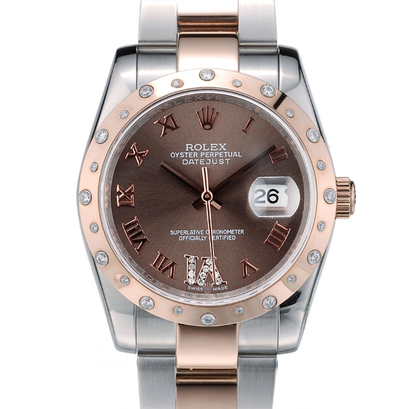 Good Copy Rolex Watches Brown DateJust Stainless 41994 Dial Case Diamond Plated Rolex Steel Brushed 0614